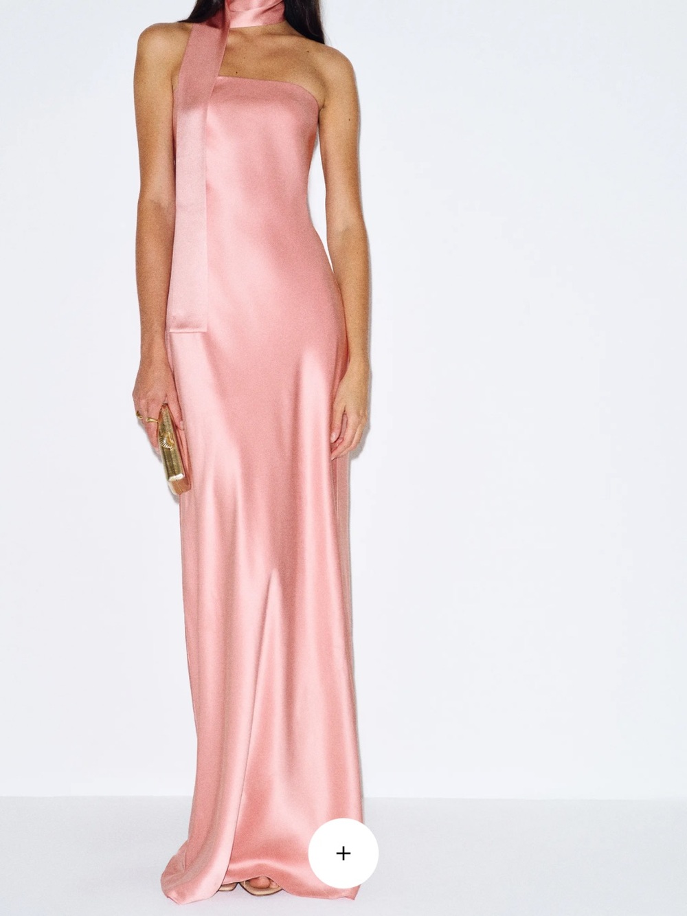 Reformation Dusty Pink Satin One-Shoulder Maxi Dress